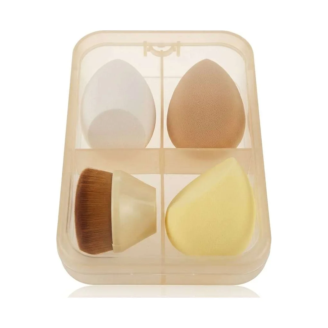 Kit 3 Esponjas e Pincel Kabuki Nude